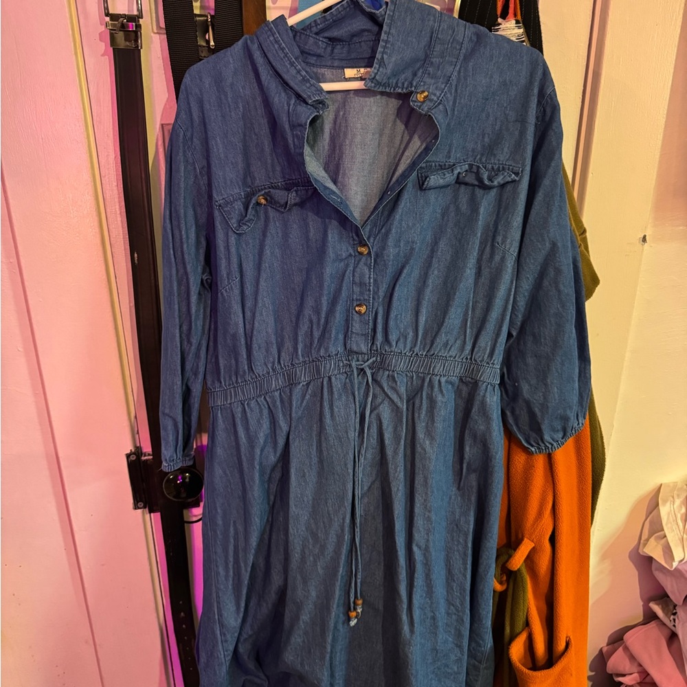 Blue Denim Maxi Dress